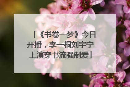 《书卷一梦》今日开播，李一桐刘宇宁上演穿书流强制爱