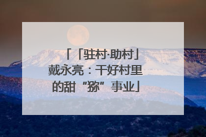 「驻村·助村」戴永亮：干好村里的甜“猕”事业