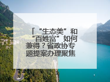 “生态美”和“百姓富”如何兼得？省政协专题提案办理聚焦共富绿色引擎