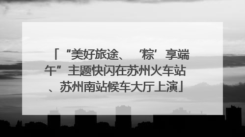 “美好旅途、‘粽’享端午”主题快闪在苏州火车站、苏州南站候车大厅上演