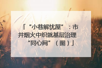 “小巷解忧屋”：市井烟火中织就基层治理“同心网”（图）