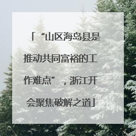 “山区海岛县是推动共同富裕的工作难点”，浙江开会聚焦破解之道