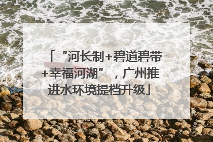“河长制+碧道碧带+幸福河湖”，广州推进水环境提档升级