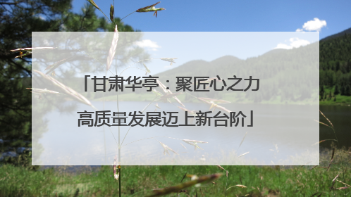 甘肃华亭：聚匠心之力 高质量发展迈上新台阶