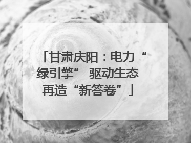 甘肃庆阳：电力“绿引擎” 驱动生态再造“新答卷”