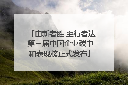由新者胜 至行者达 第三届中国企业碳中和表现榜正式发布