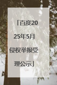 百度2025年5月侵权举报受理公示