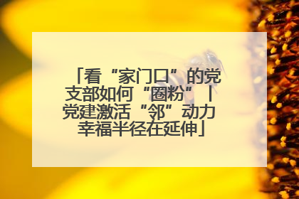 看“家门口”的党支部如何“圈粉”丨党建激活“邻”动力 幸福半径在延伸
