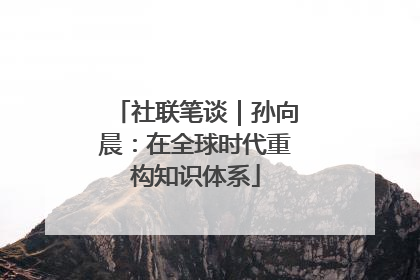 社联笔谈｜孙向晨：在全球时代重构知识体系