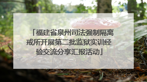 福建省泉州司法强制隔离戒所开展第二批监狱实训经验交流分享汇报活动