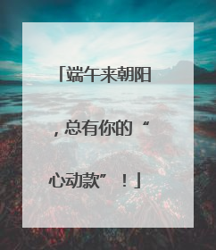 端午来朝阳，总有你的“心动款”！