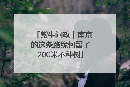 紫牛问政｜南京的这条路缘何留了200米不种树