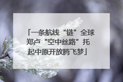 一条航线“链”全球 郑卢“空中丝路”托起中原开放腾飞梦