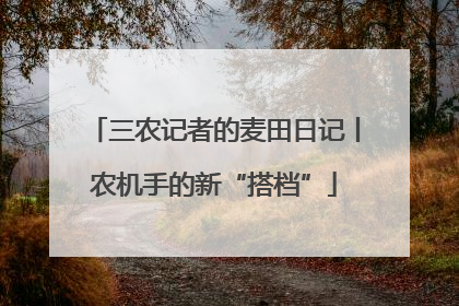 三农记者的麦田日记丨农机手的新“搭档”