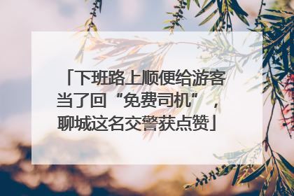 下班路上顺便给游客当了回“免费司机”，聊城这名交警获点赞