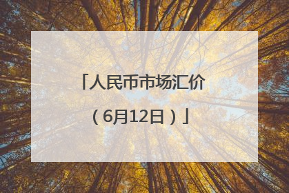 人民币市场汇价（6月12日）