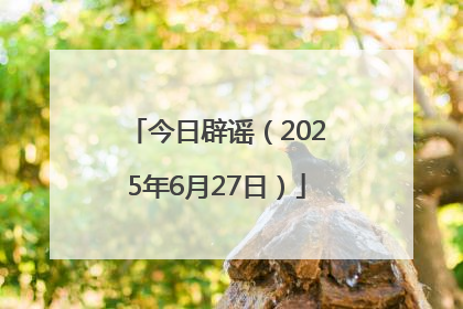 今日辟谣（2025年6月27日）