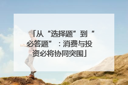 从“选择题”到“必答题”：消费与投资必将协同突围