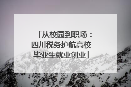 从校园到职场：四川税务护航高校毕业生就业创业