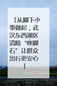 从脚下小事做起，武汉东西湖区清除“绊脚石”让群众出行更安心