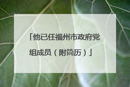他已任福州市政府党组成员（附简历）