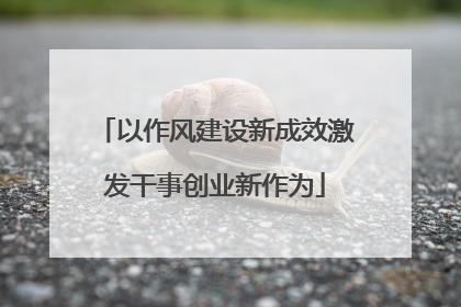 以作风建设新成效激发干事创业新作为