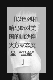 以色列和哈马斯对美国的加沙停火方案态度显“温差”