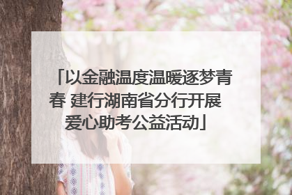 以金融温度温暖逐梦青春 建行湖南省分行开展爱心助考公益活动