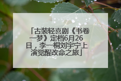 古装轻喜剧《书卷一梦》定档6月26日，李一桐刘宇宁上演觉醒改命之旅