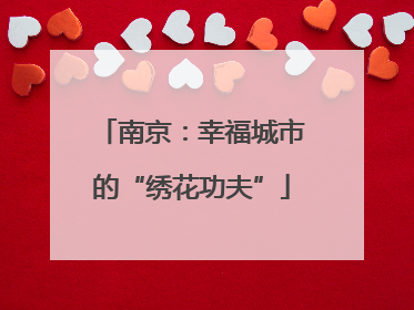 南京：幸福城市的“绣花功夫”