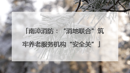 南漳消防：“消地联合”筑牢养老服务机构“安全关”