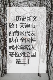 历史新突破！天津市西青区代表队在全国性武术套路大赛位列全国第三