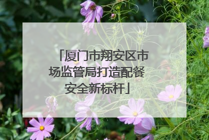 厦门市翔安区市场监管局打造配餐安全新标杆