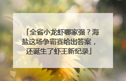 全省小龙虾哪家强？海盐这场争霸赛给出答案，还诞生了虾王新纪录