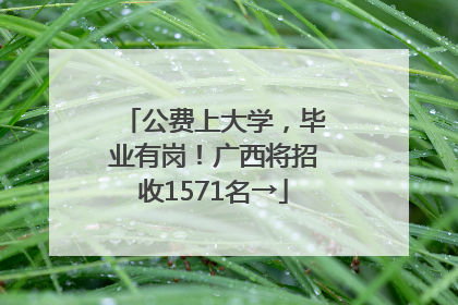 公费上大学，毕业有岗！广西将招收1571名→