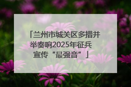 兰州市城关区多措并举奏响2025年征兵宣传“最强音”