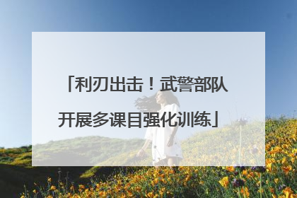 利刃出击！武警部队开展多课目强化训练