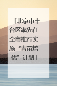 北京市丰台区率先在全市推行实施“青苗培优”计划