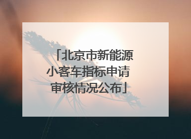 北京市新能源小客车指标申请审核情况公布
