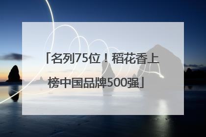 名列75位！稻花香上榜中国品牌500强