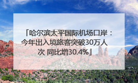 哈尔滨太平国际机场口岸：今年出入境旅客突破30万人次 同比增30.4%