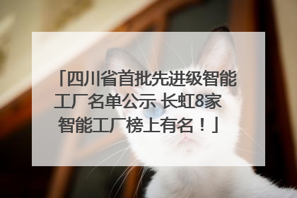 四川省首批先进级智能工厂名单公示 长虹8家智能工厂榜上有名！