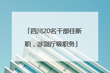 四川20名干部任新职，涉副厅级职务