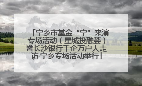 宁乡市基金“宁”来演专场活动（星城投融荟）暨长沙银行千企万户大走访·宁乡专场活动举行