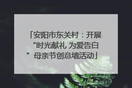 安阳市东关村：开展“时光献礼 为爱告白”母亲节创意墙活动