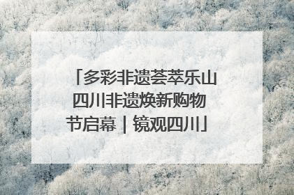 多彩非遗荟萃乐山 四川非遗焕新购物节启幕｜镜观四川