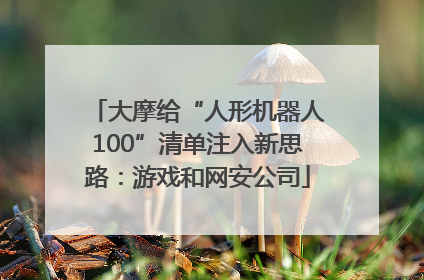 大摩给“人形机器人100”清单注入新思路：游戏和网安公司