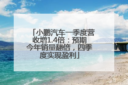 小鹏汽车一季度营收增1.4倍：预期今年销量翻倍，四季度实现盈利
