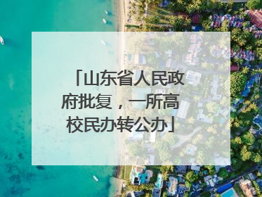 山东省人民政府批复，一所高校民办转公办