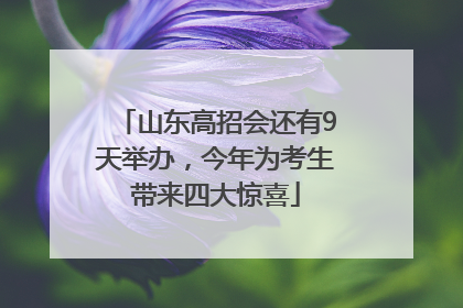 山东高招会还有9天举办，今年为考生带来四大惊喜